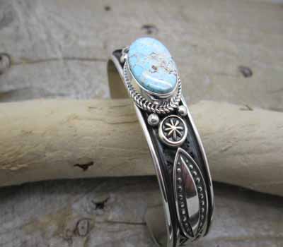 American Indian Cuff Bracelet -Dry Creek Turquoise